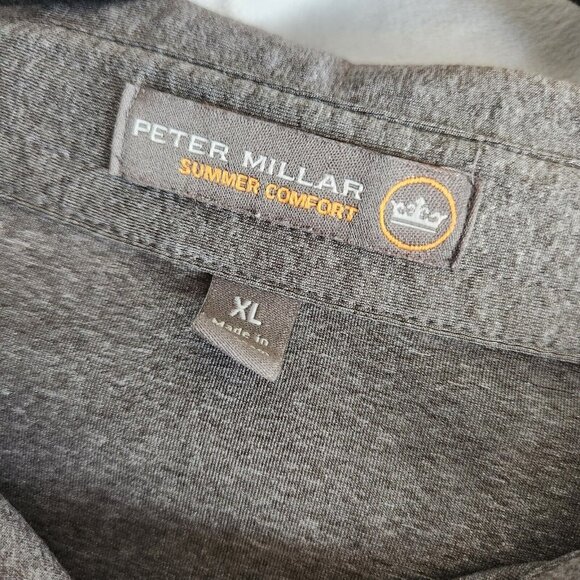 Peter Millar Summer Comfort Polo Men XL Extra Large Gray Golf Custom Embroidery - Picture 4 of 12